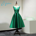 Verde De Calidad Asegurado Nueva Moda Arco Sashes Prom Vestido Corto